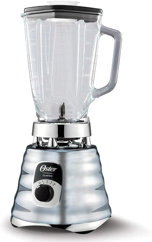 Oster 3 Speed Chrome Blender, 1000W 5 Cup Glass Jar