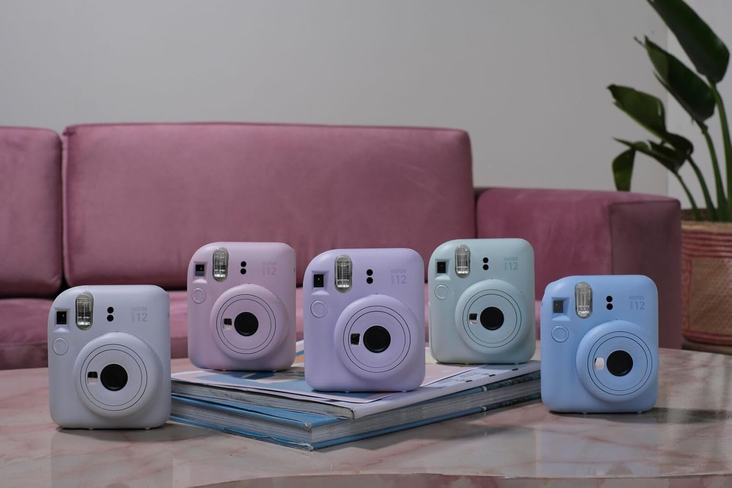 Fujifilm Instax Mini 12 Instant Camera with Personalized Matching Case, 20 Sheets of Film and 80 Piece Design Kit