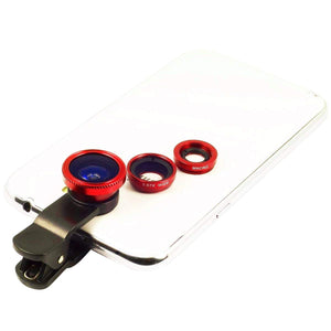 Universal 4-Piece Cellphone Lens Kit for iPhones, Android, Blackberry HTC and Most Smartphones (Red)