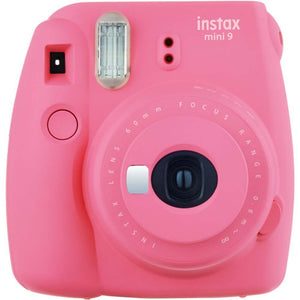 Fujifilm Instax Mini 9 Instant Film Camera - Flamingo Pink with Matching Personalized Case and 20 Sheets of Film Design Bundle