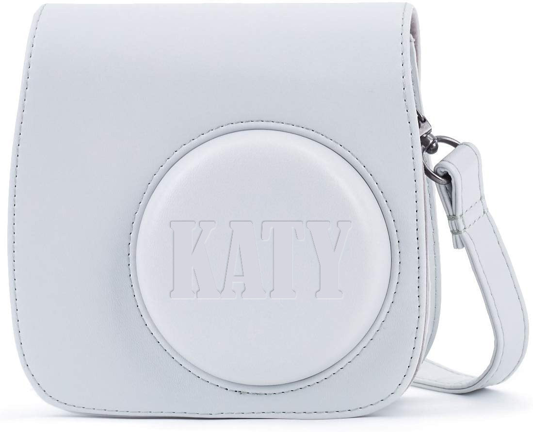 Fujifilm Instax Mini 12 Instant Film Camera - Clay White - with Matching Personalized Case and 20 Sheets of Film Design Bundle