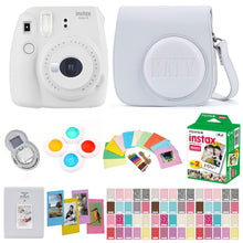 Load image into Gallery viewer, Fujifilm Instax Mini 9 Instant Film Camera - Smokey White - with Matching Personalized Case and 20 Sheets of Film Design Bundle