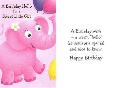 A Birthday Hello for a Sweet Little Girl . . .