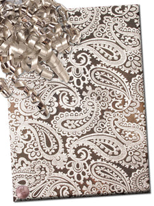 SILVER EMBOSSED PAISLEY